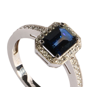 Dijamantni prsten sa safirom
