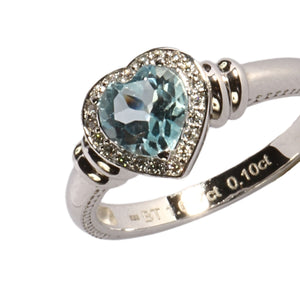 Dijamantni prsten s plavim topazom