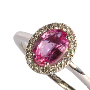 Dijamantni prsten s rozim safirom