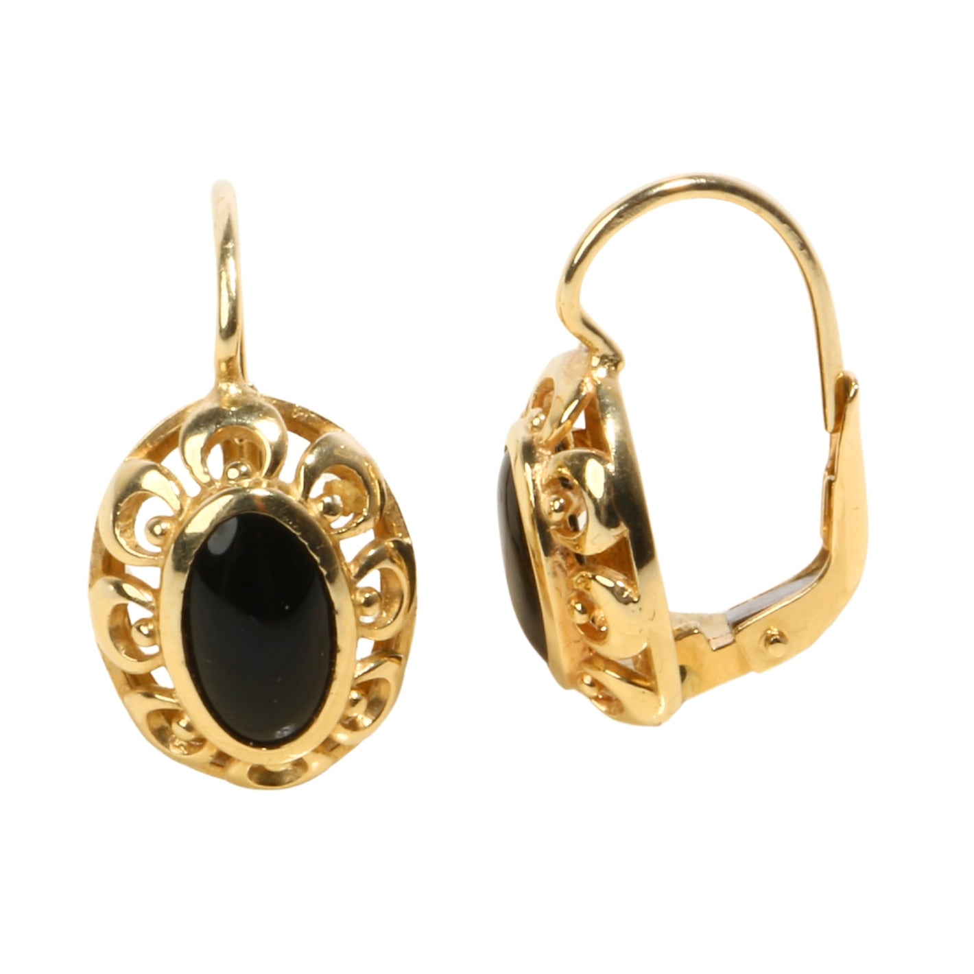 Zlatne naušnice s oniksom
