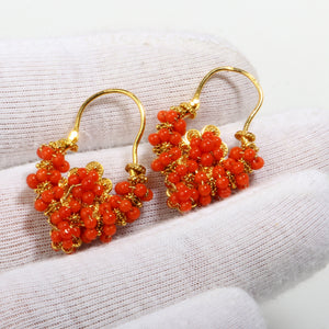 Zlatne naušnice splitske s koraljima