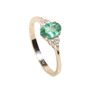 Dijamantni prsten sa smaragdom 0,73 ct.