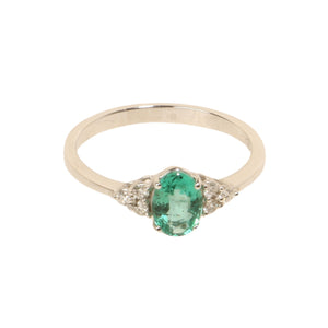 Dijamantni prsten sa smaragdom 0,73 ct.