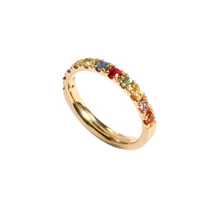 Zlatni prsten fancy safiri