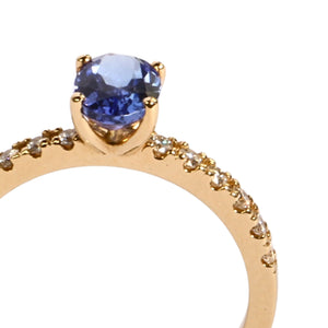 Zlatni prsten tanzanit i dijamanti